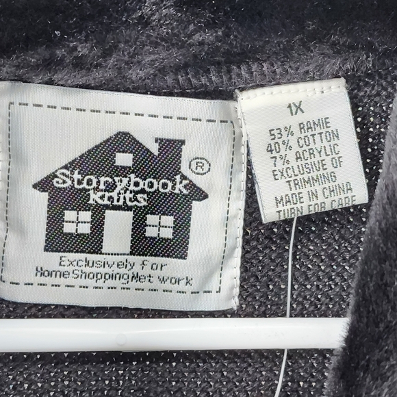 Storybook Knits Vintage Women's Embroidered Fur Coat Pinecone Sweater Cardigan - Picture 3 of 7